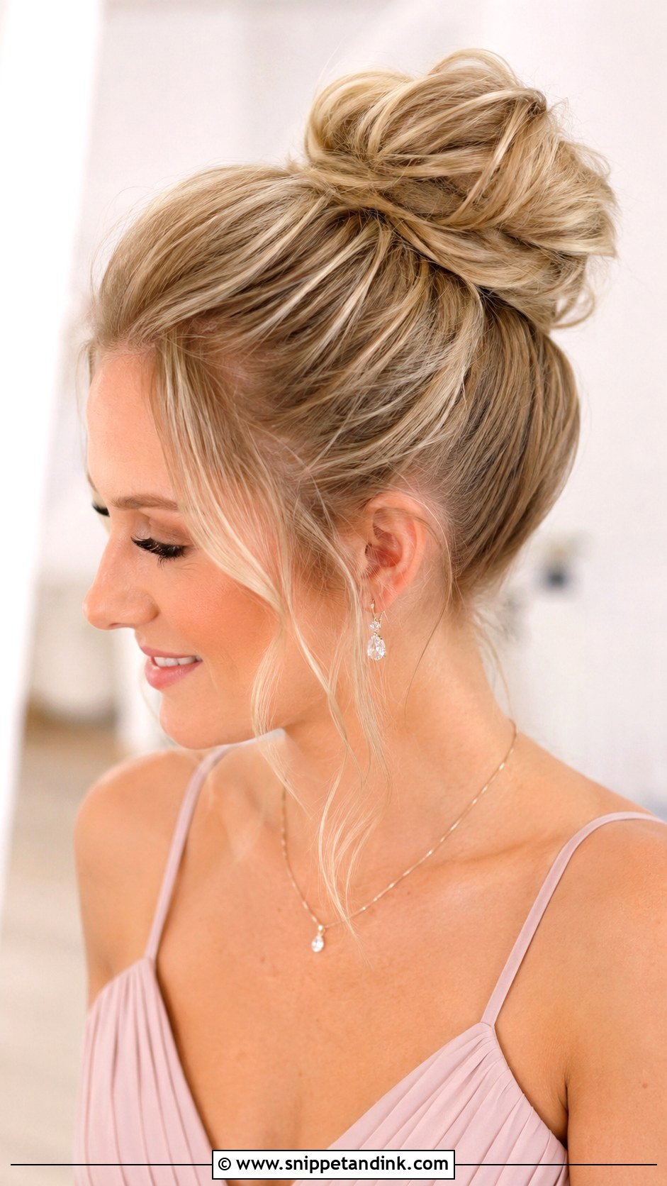 High Bun Bridesmaid Hair For Thin Hair - Snippet and Ink - 20 High Bun Bridesmaid Hair Ideas