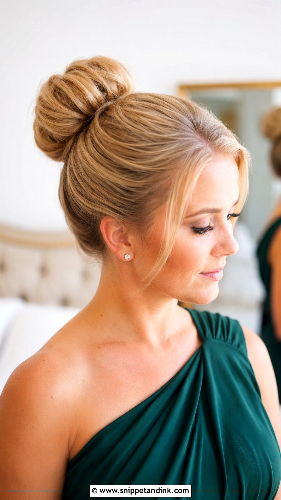 High Bun Bridesmaid Hairstyle - Snippet and Ink - 25 Easy Bridesmaid Hairstyles