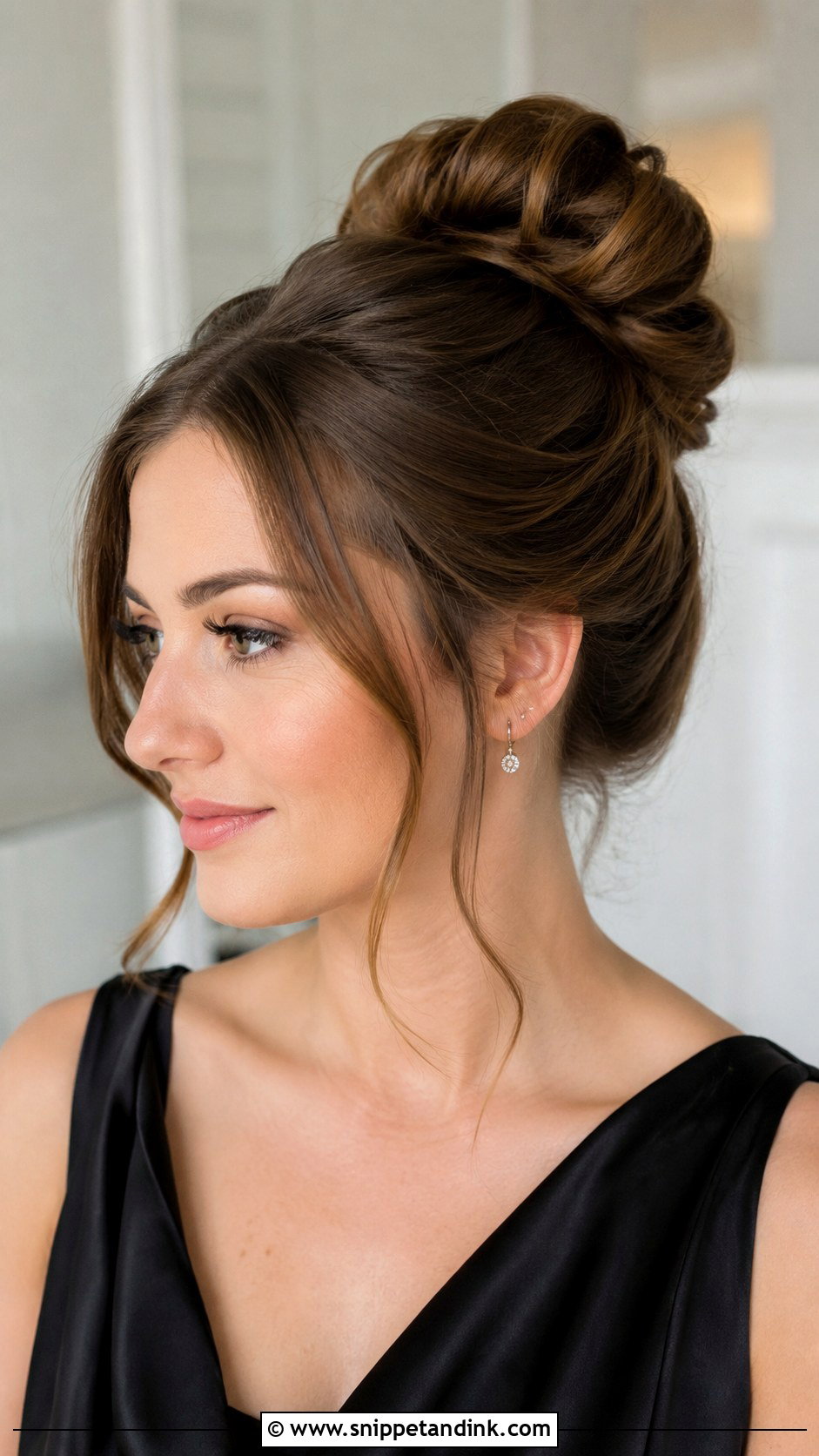 High Bun Bridesmaid Hairstyle - Snippet and Ink - 30 Hairstyle for Bridesmaid Ideas