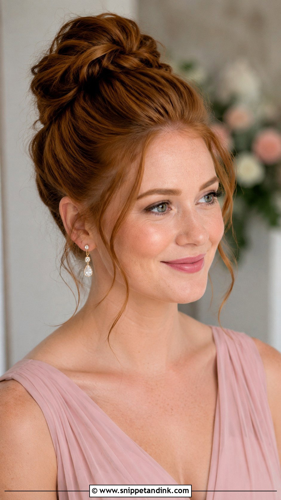 High Bun Bridesmaid Hairstyle For Round Face - Snippet and Ink - 20 Bridesmaid Hairstyles for Round Face