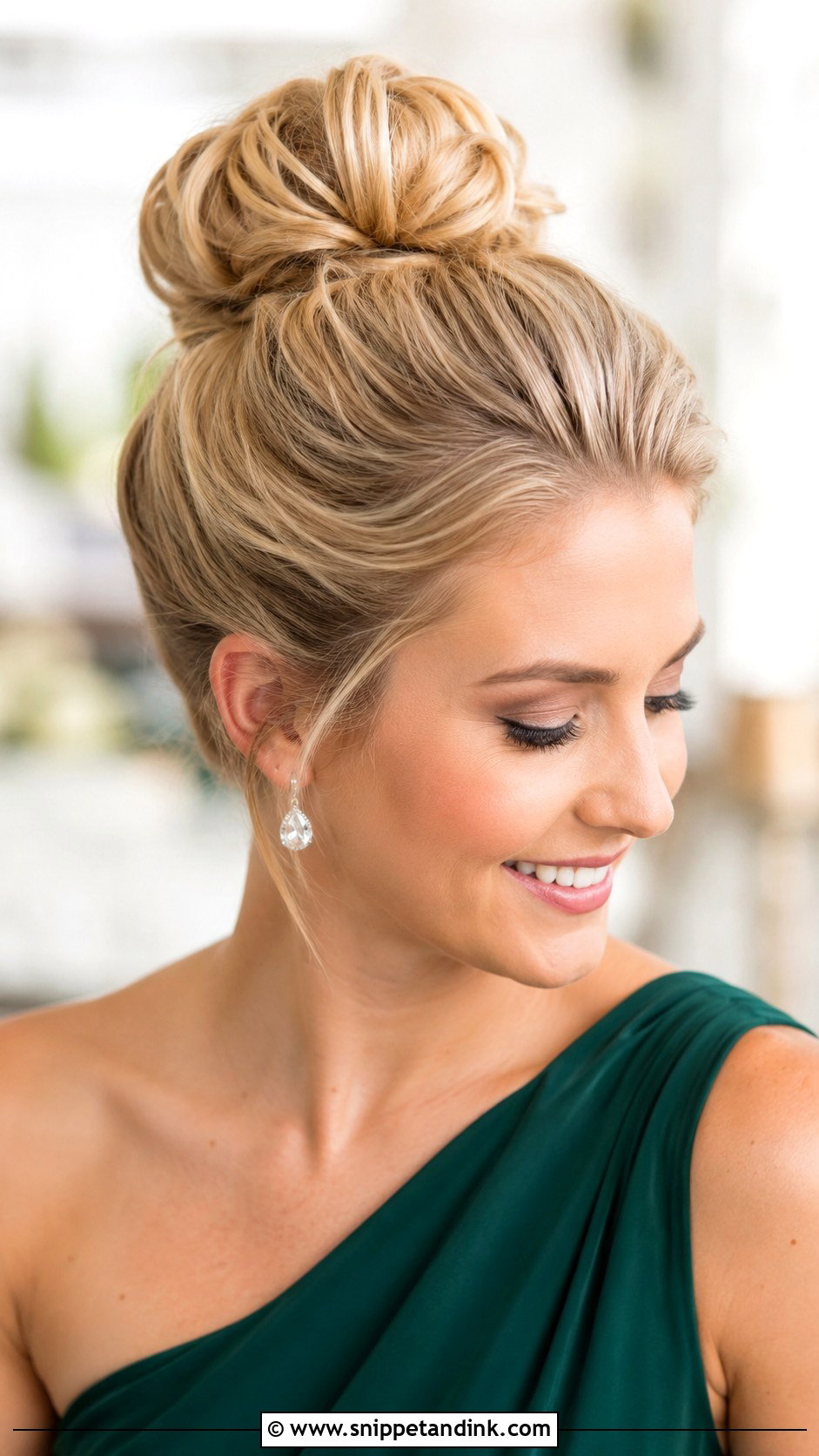 High Bun Bridesmaid Updo - Snippet and Ink - 20 Updo for Wedding Bridesmaid Ideas