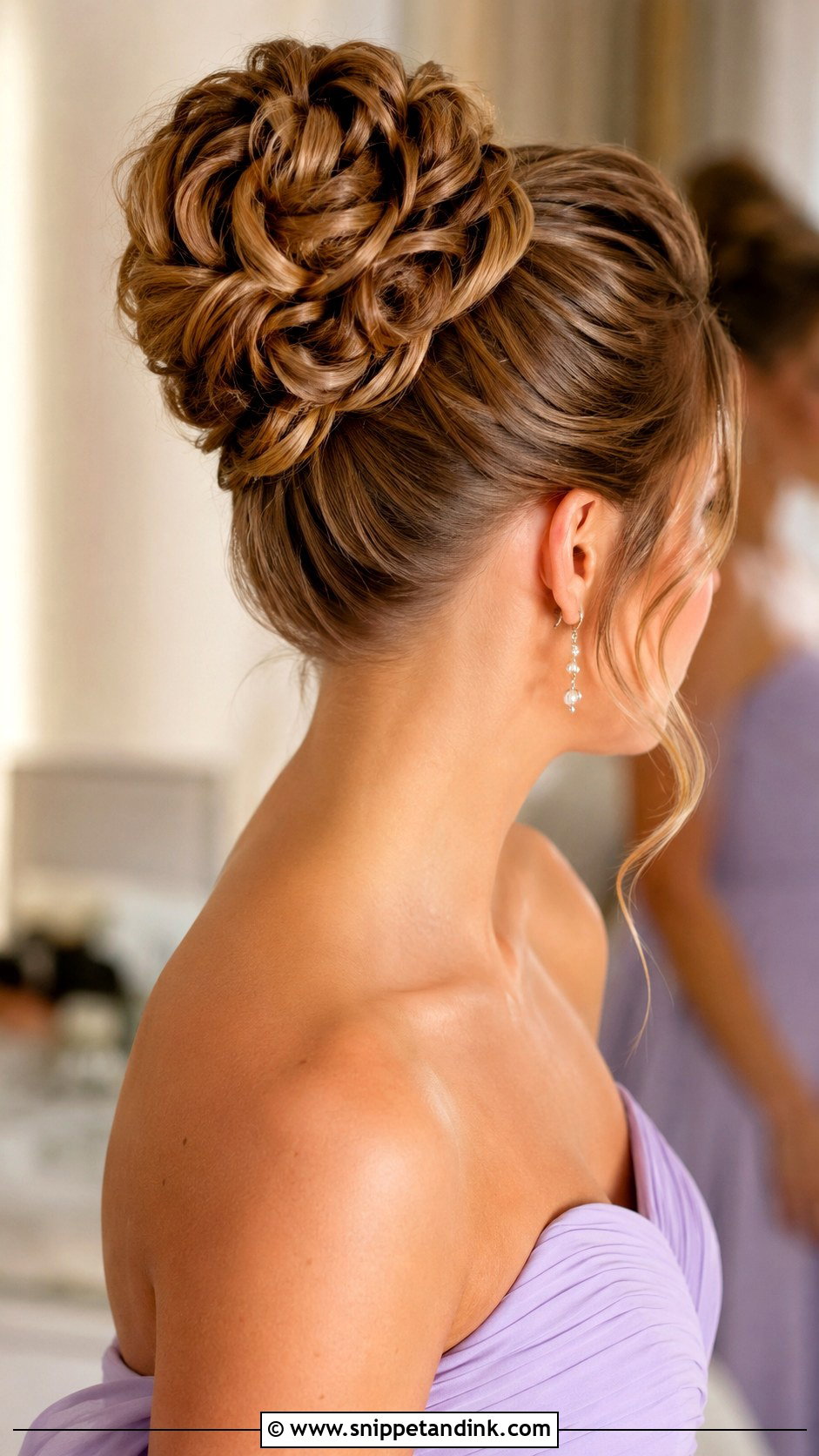 High Bun Bridesmaid Updo - Snippet and Ink - 20 Updo Hair Styles for Bridesmaids