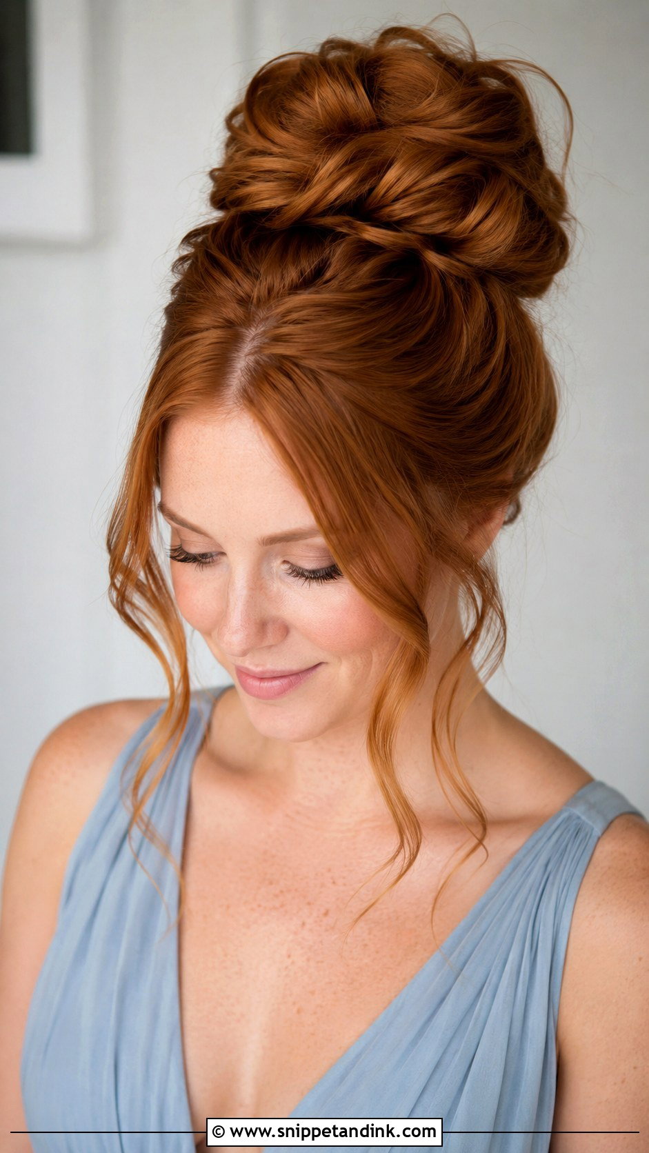 High Bun Bridesmaid Updo - Snippet and Ink - 20 Updo Hairstyles for Bridesmaids