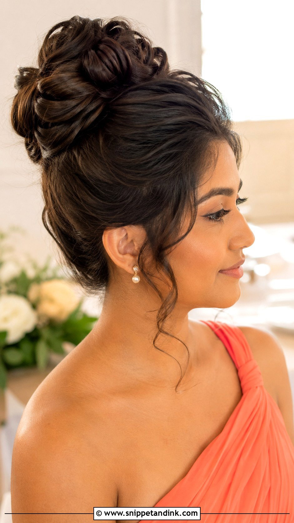 High Bun Bridesmaid Updo For Medium Hair - Snippet and Ink - 20 Bridesmaids Updos for Medium Hair
