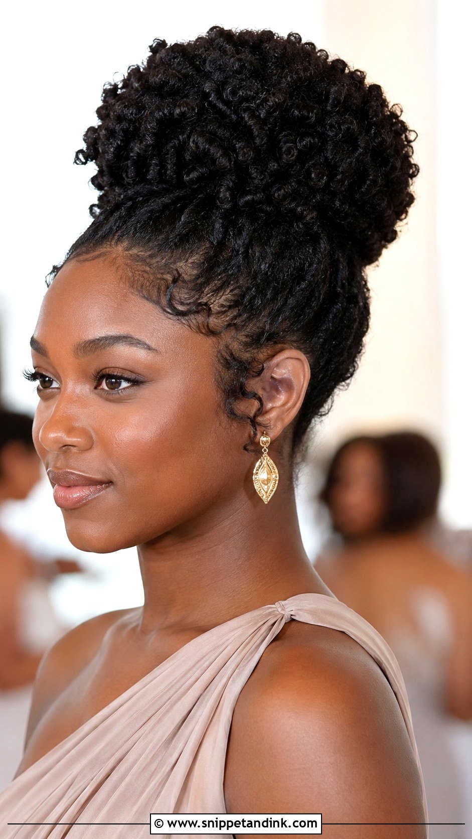 High Bun Bridesmaid Updo For Natural Hair - Snippet and Ink - 20 Bridesmaid Hairstyles Updo High Bun