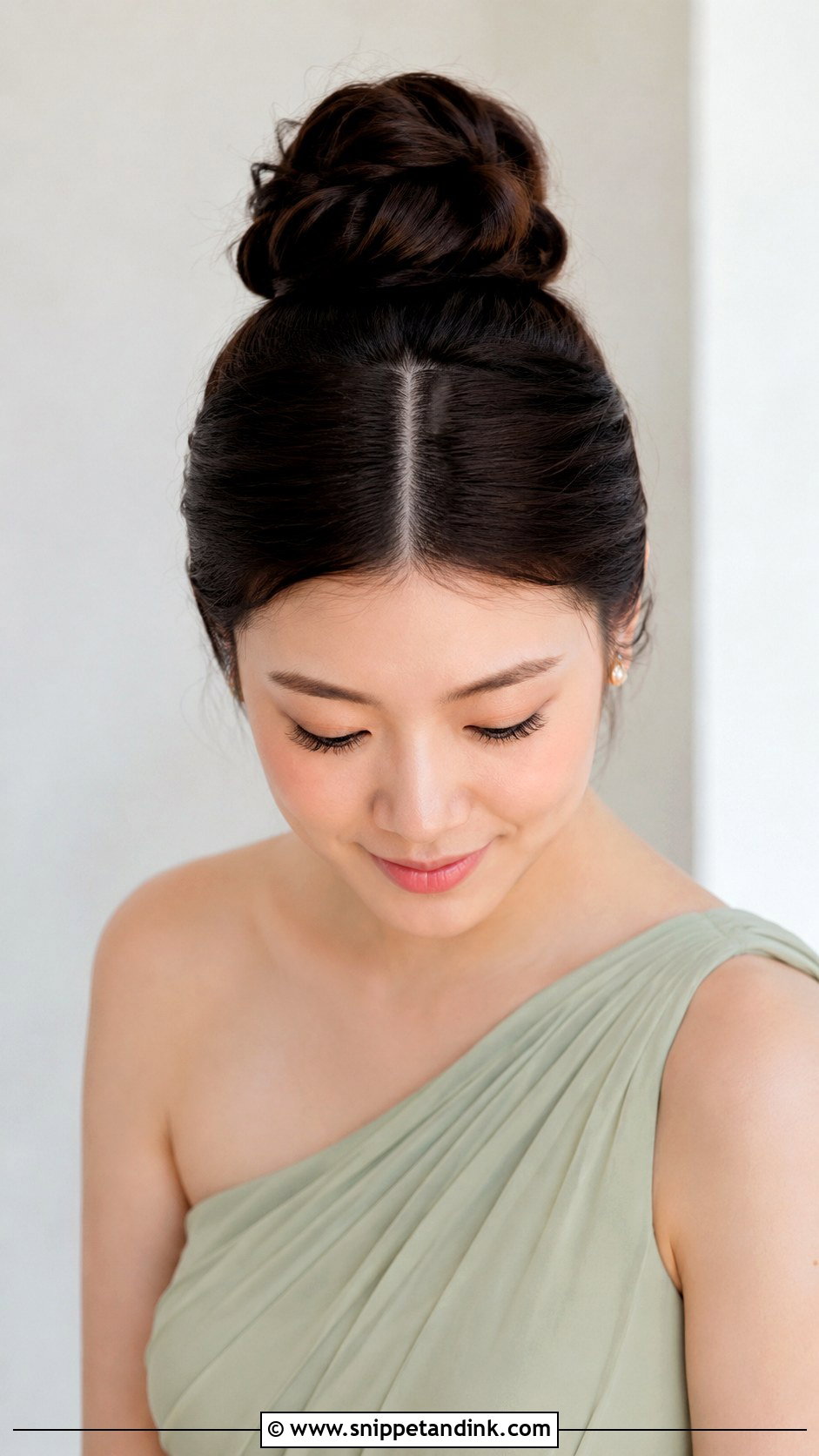 High Bun Bridesmaid Updo With Middle Part - Snippet and Ink - 20 Bridesmaid Hairstyles Updo High Bun