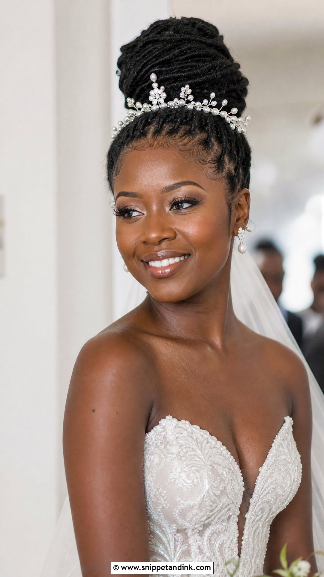 High Bun Dreadlock Updo for Brides - Snippet and Ink - 25 Bridal Dreadlock Hairstyles