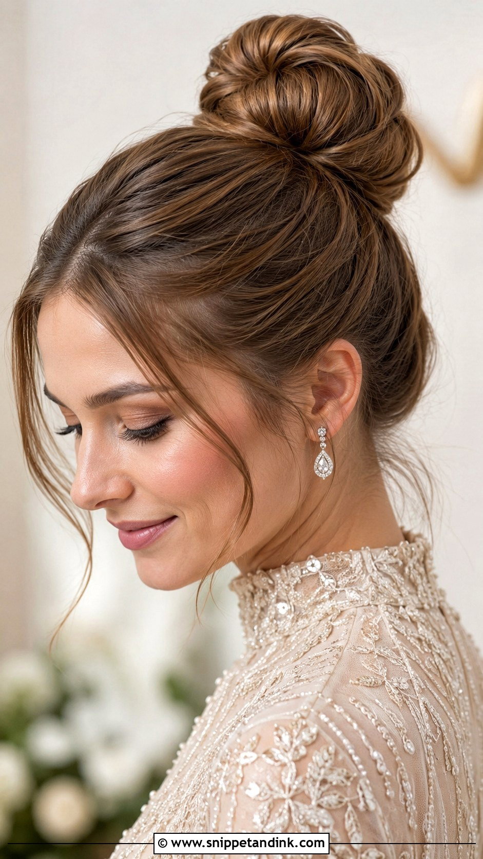 High Bun Engagement Hairstyle - Snippet and Ink - 15 Hair Do for Engagement Ideas