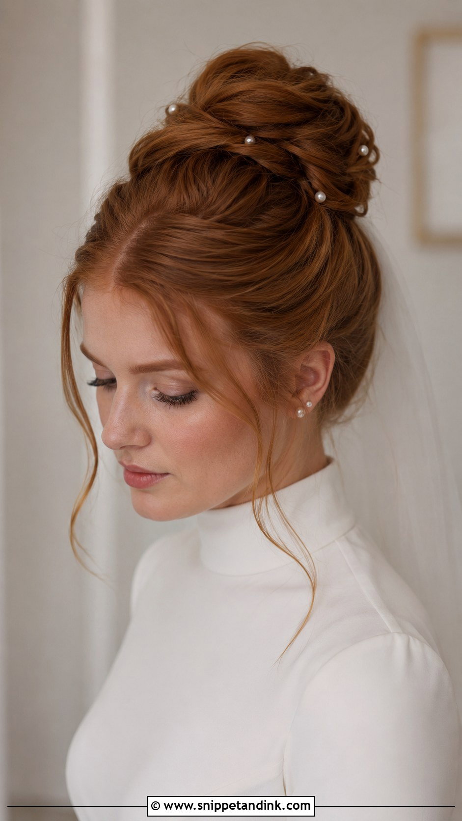 High Bun For High Neck Wedding Dress - Snippet and Ink - 20 High Neck Wedding Hairstyles
