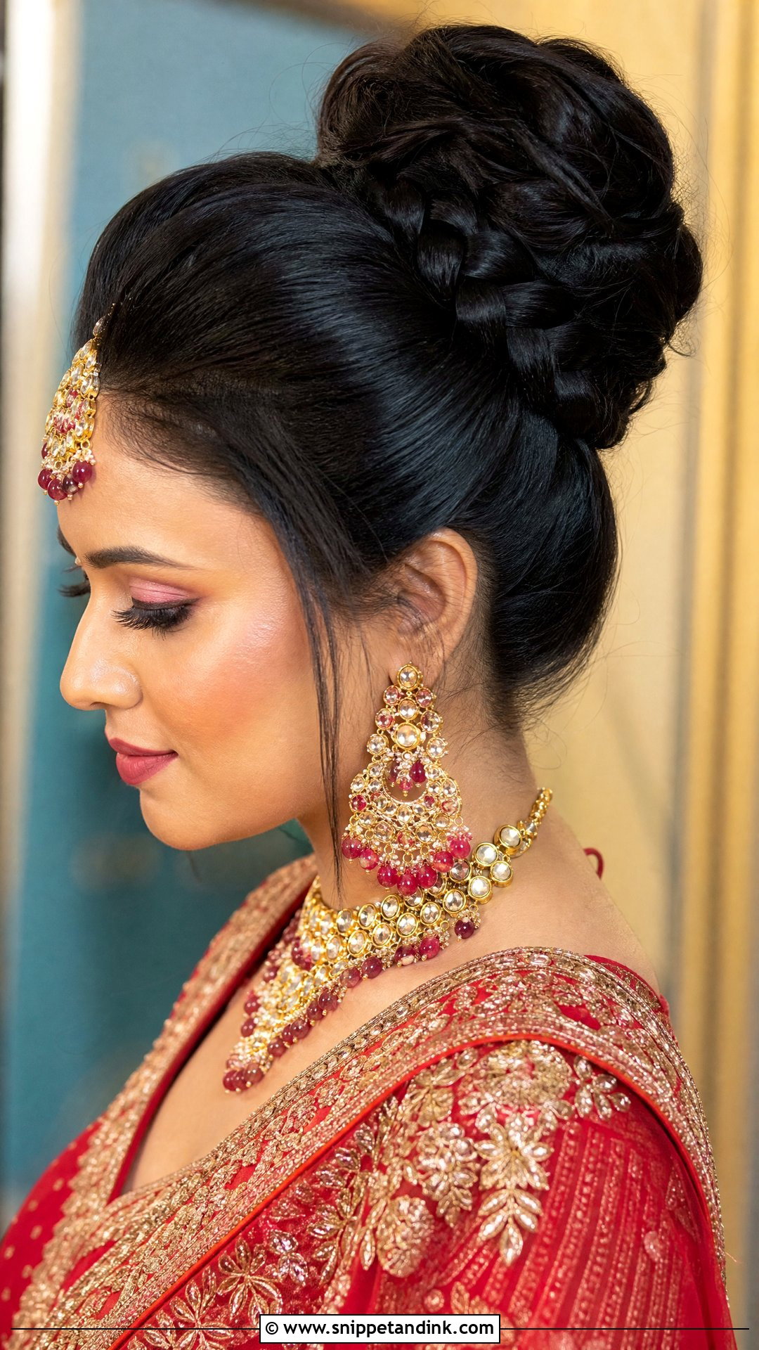 High Bun For Indian Wedding - Snippet and Ink - 15 Bun for Indian Wedding Ideas