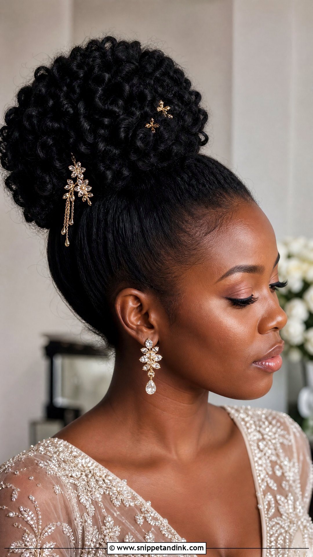 High Bun For Natural Hair - Snippet and Ink - 15 Bridal High Bun Hairstyles