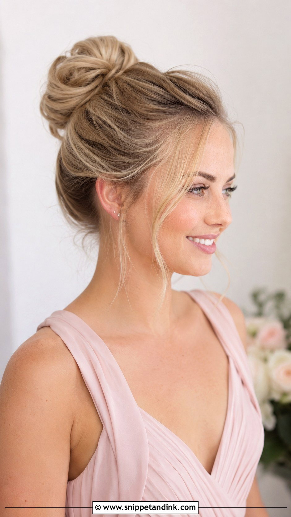 High Bun For Thin Hair Bridesmaid Hairstyle - Snippet and Ink - 20 Bridesmaid Hairstyles High Bun