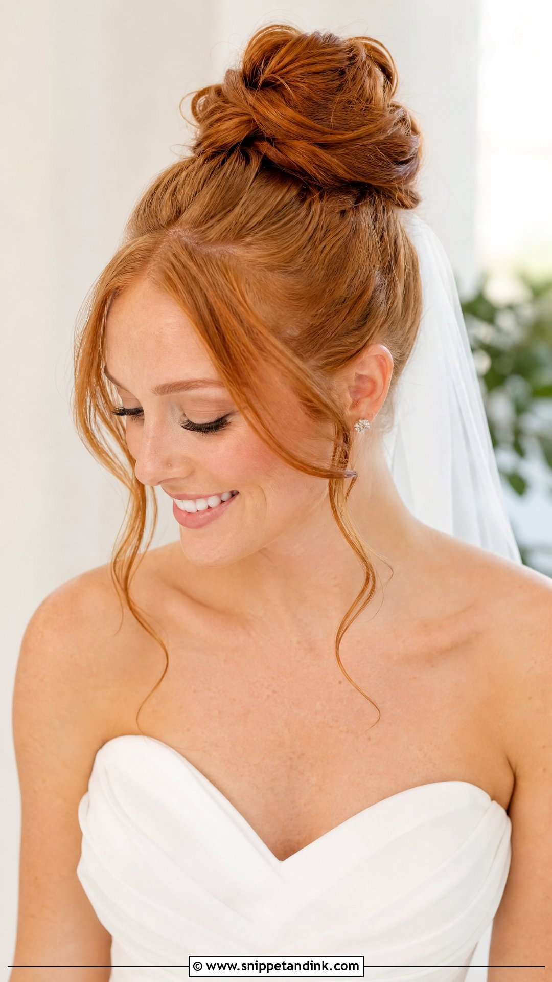 High Bun Summer Bridal Hair - Snippet and Ink - 20 Summer Bridal Hair Ideas