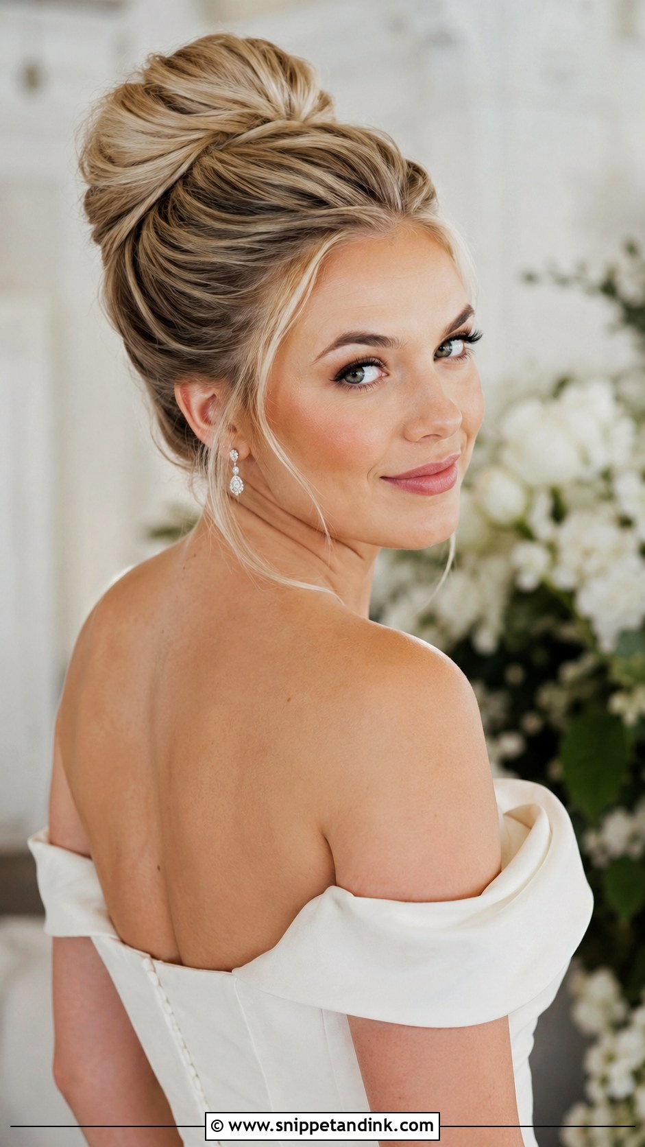 High Bun Wedding Hair - Snippet and Ink - 20 Hair Up Styles for Wedding