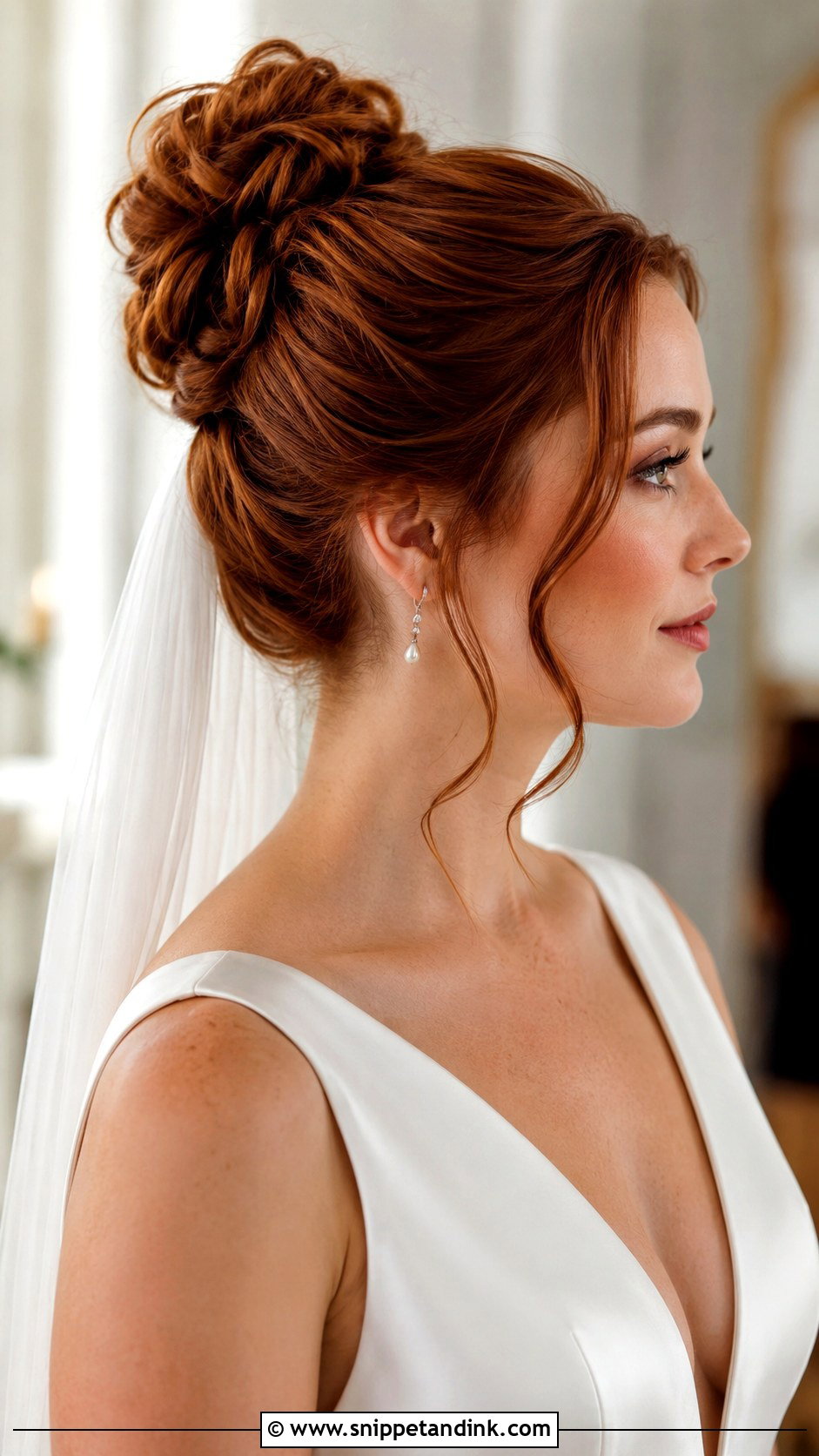 High Bun Wedding Hair For Round Face - Snippet and Ink - 15 Round Face Wedding Hair Ideas