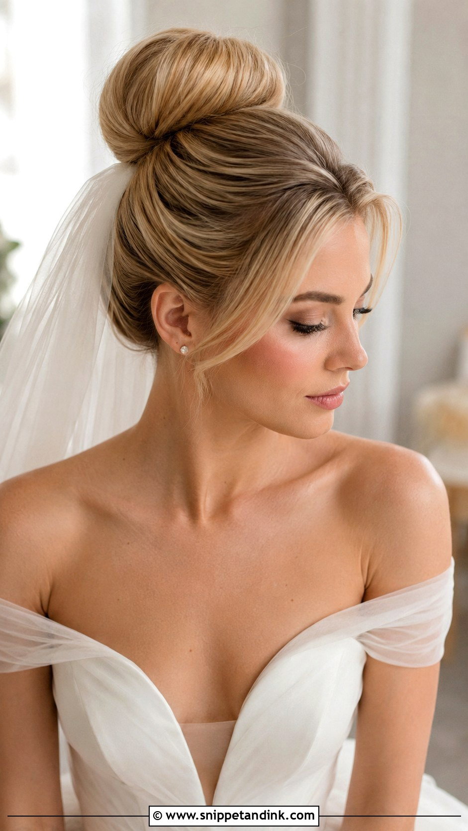High Bun Wedding Hairstyle - Snippet and Ink - 15 Simple Elegant Wedding Hairstyles