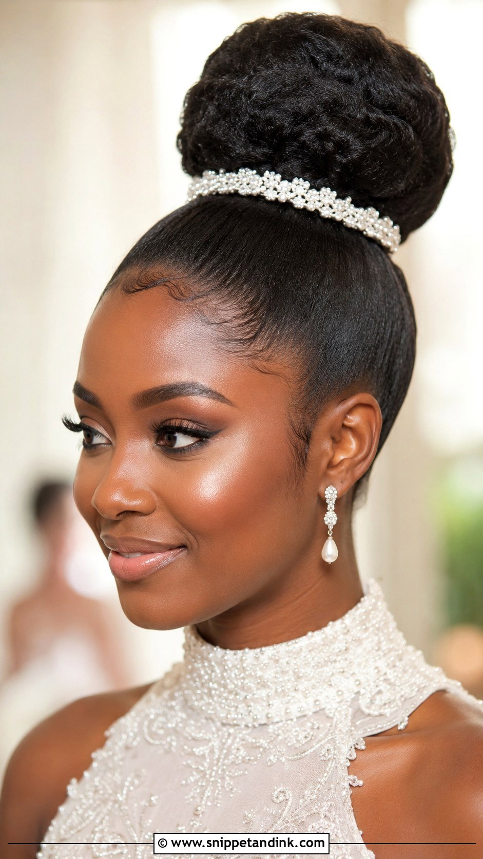High Bun Wedding Hairstyle - Snippet and Ink - 15 Wedding Hairstyles for Black Brides