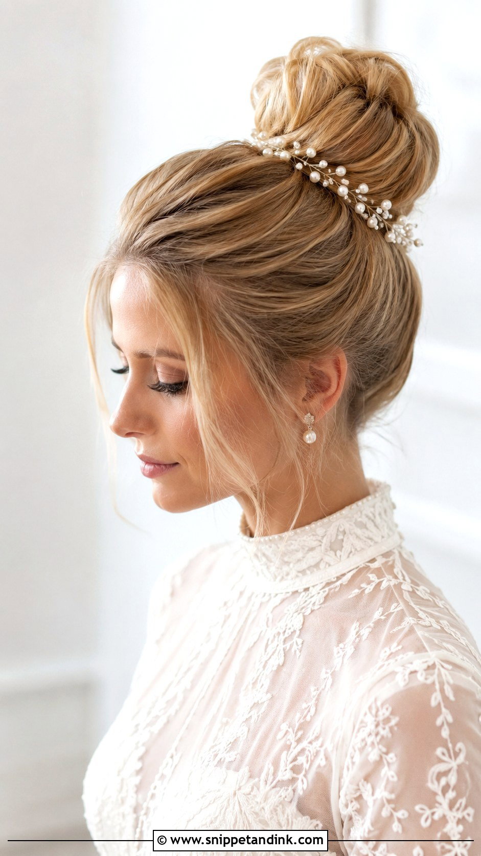 High Bun Wedding Hairstyle - Snippet and Ink - 20 Beautiful Hairstyles for Wedding