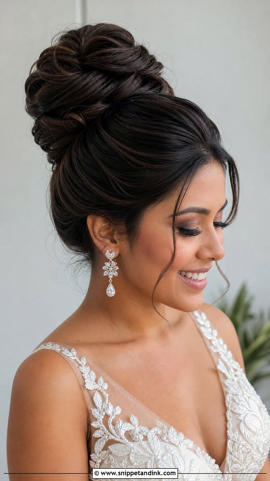 High Bun Wedding Hairstyle - Snippet and Ink - 15 Classy Bun Wedding Hairstyles