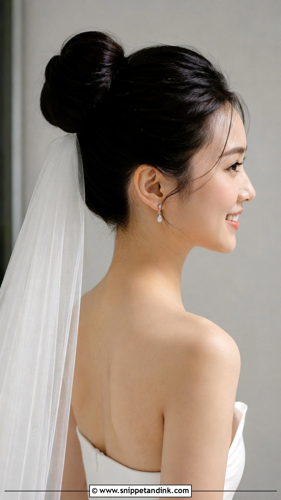 High Bun Wedding Hairstyle - Snippet and Ink - 20 Wedding Hair Front View Ideas