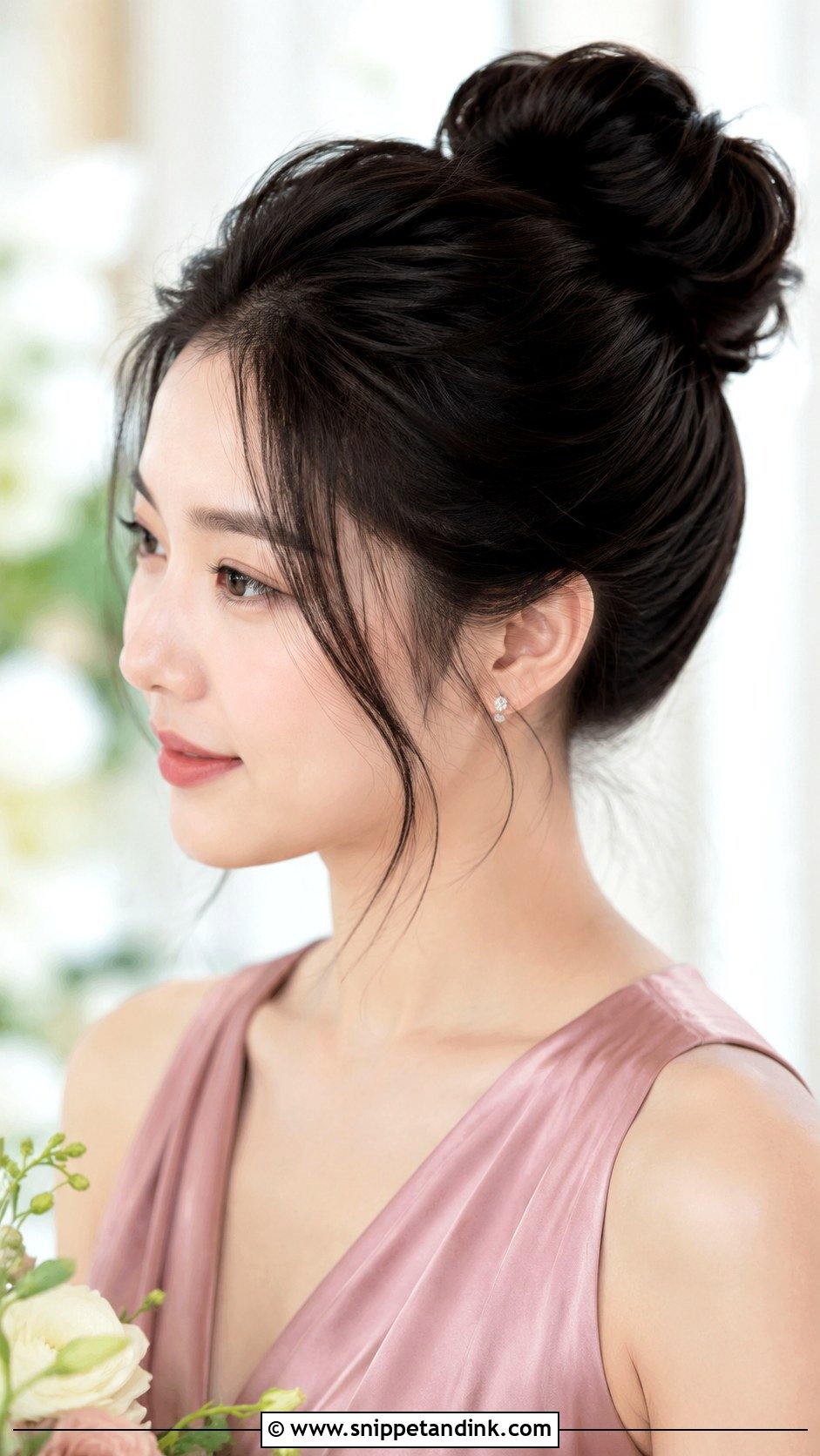 High Bun Wedding Hairstyle - Snippet and Ink - 30 Wedding Hairstyles for Bridesmaids