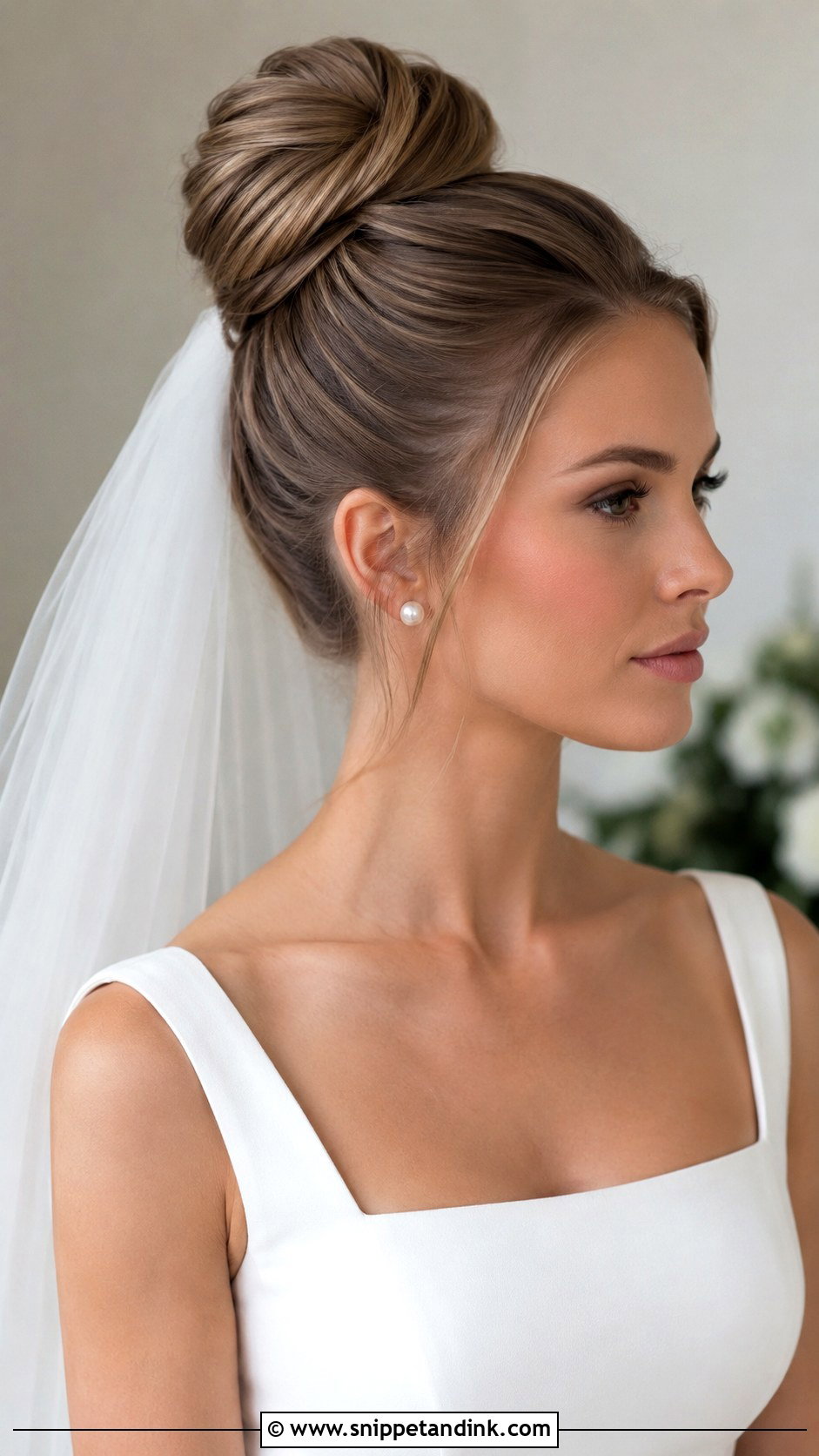 High Bun Wedding Hairstyle - Snippet and Ink - 15 Luxury Wedding Hairstyles