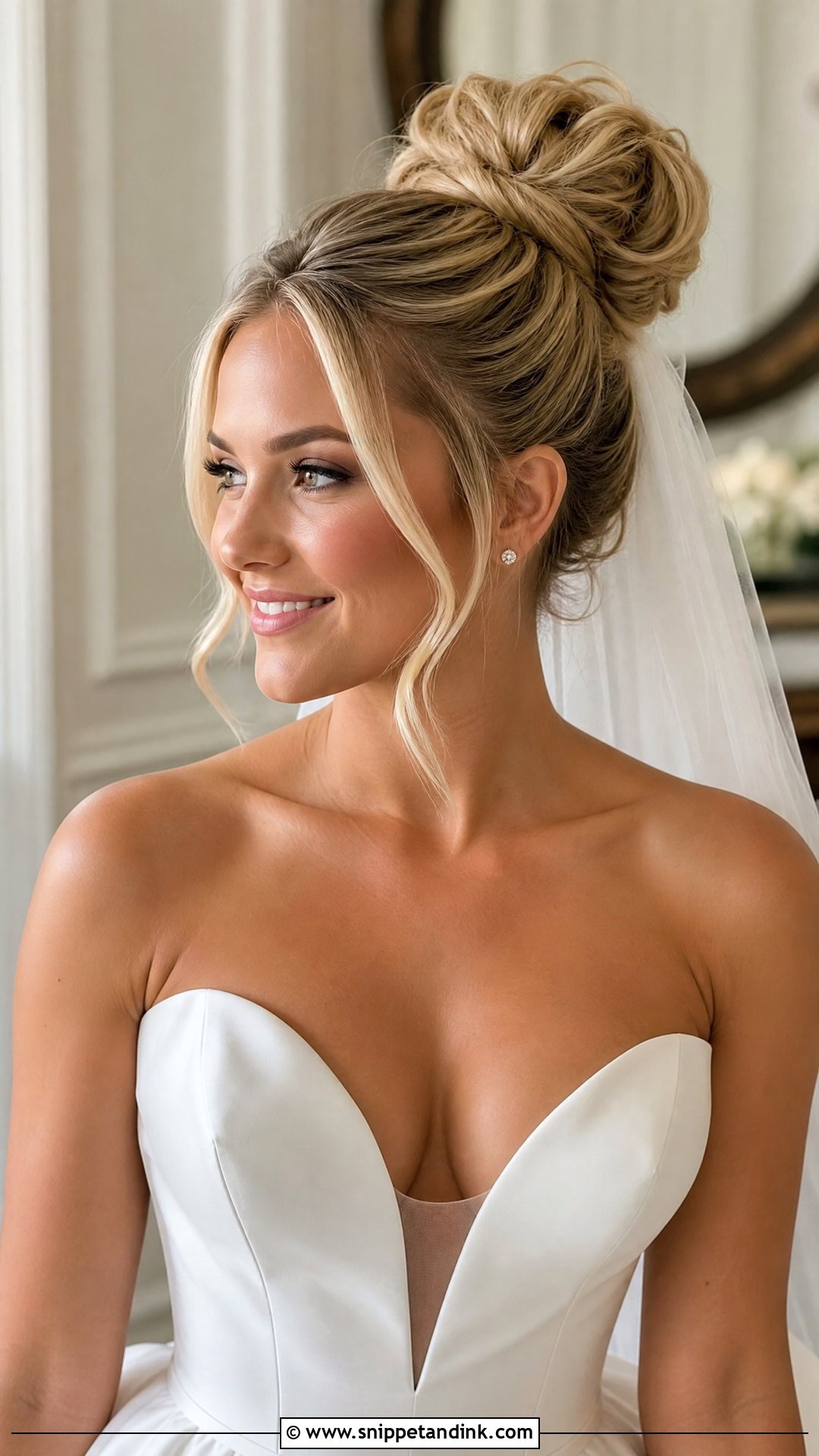 High Bun Wedding Hairstyle - Snippet and Ink - 15 All Up Wedding Hairstyles