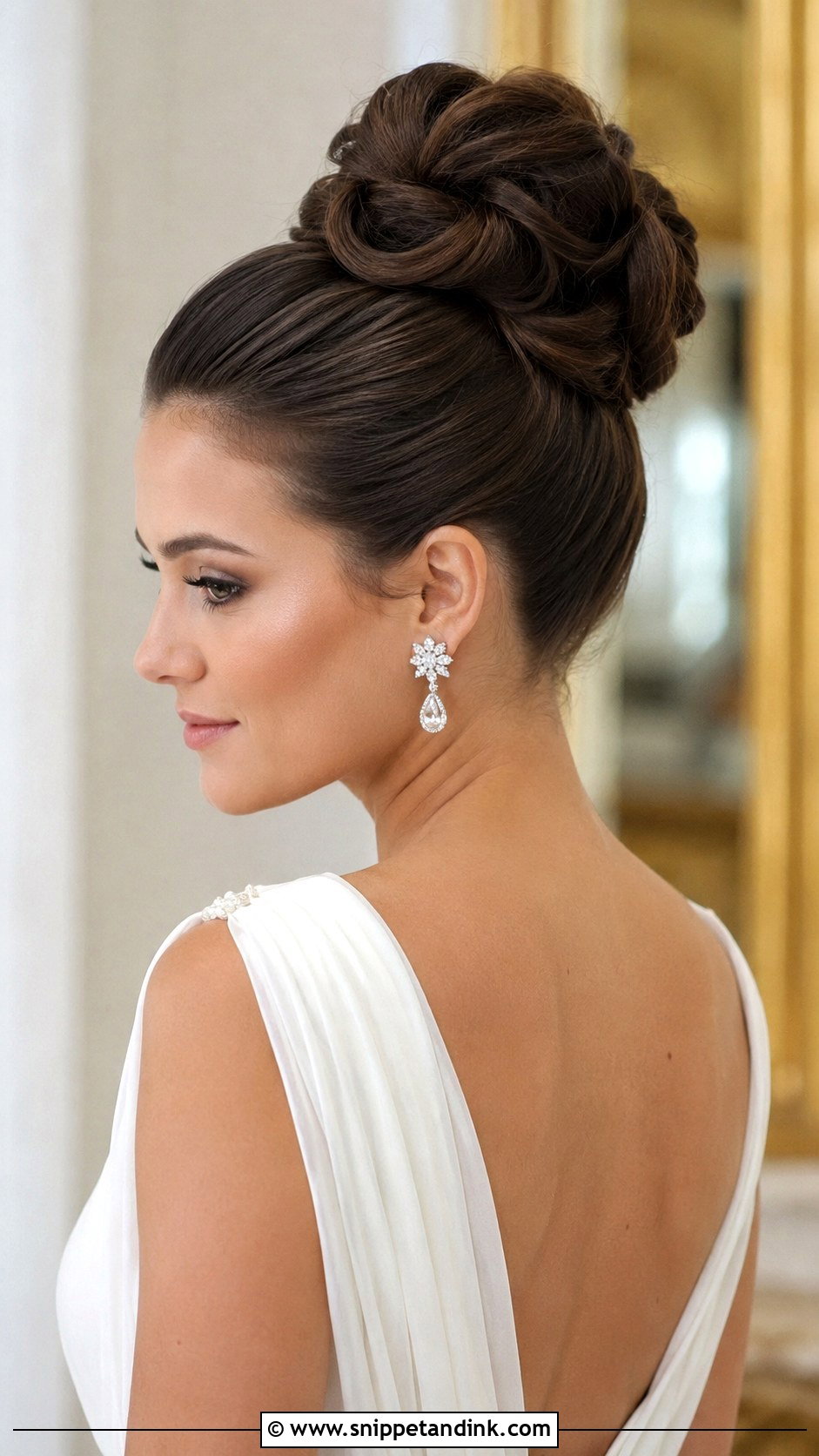High Bun Wedding Updo - Snippet and Ink - 30 Wedding Updos for Long Hair