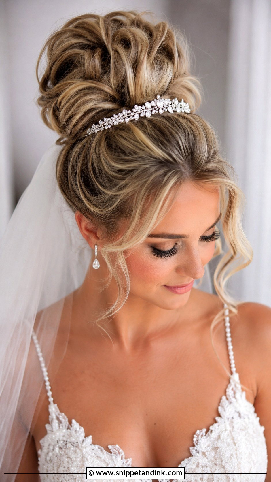 High Bun Wedding Updo - Snippet and Ink - 20 Hairstyle for Medium Hair Wedding Ideas