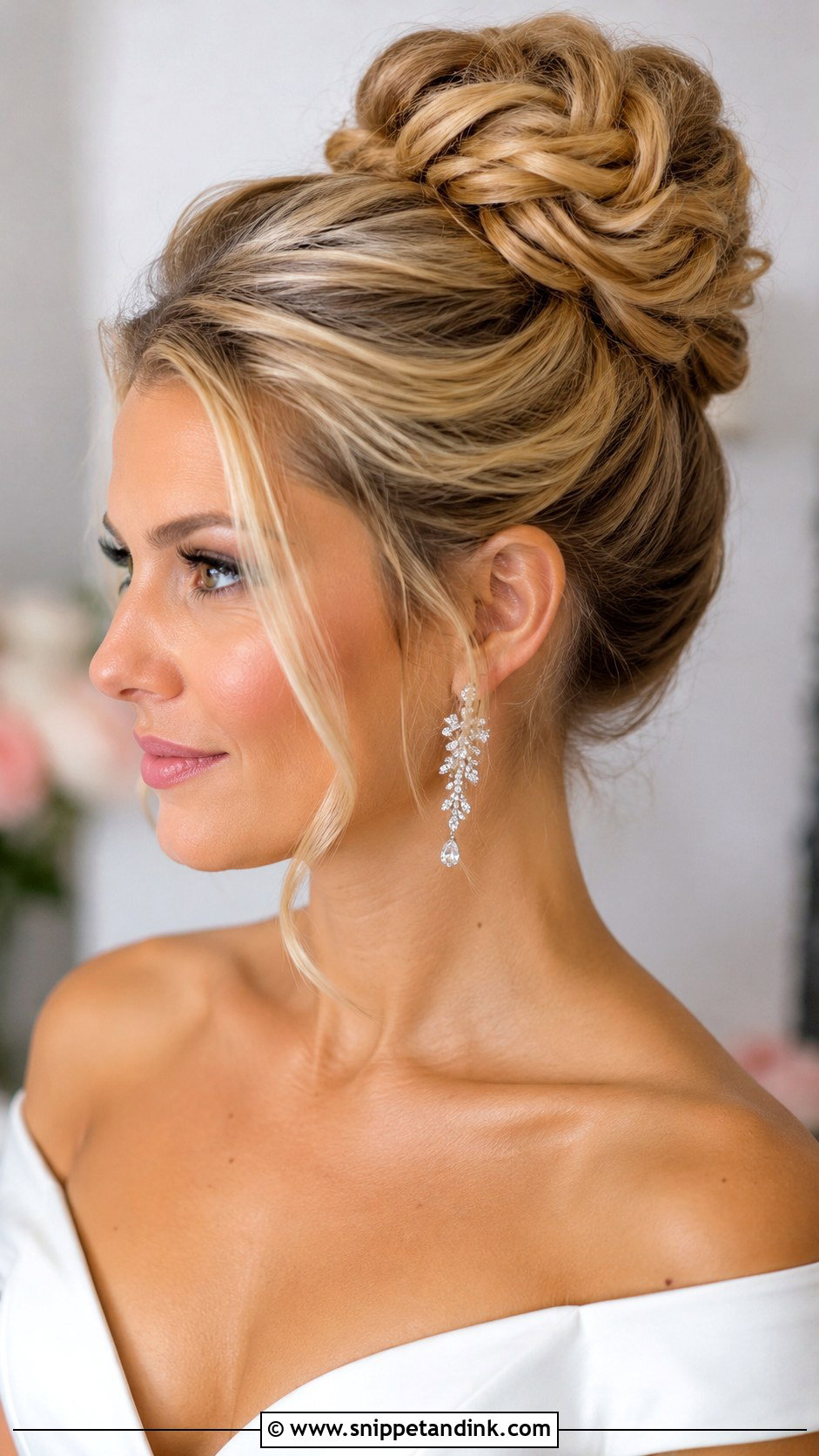 High Bun Wedding Updo For Long Hair - Snippet and Ink - 15 Upstyles for Long Hair Wedding