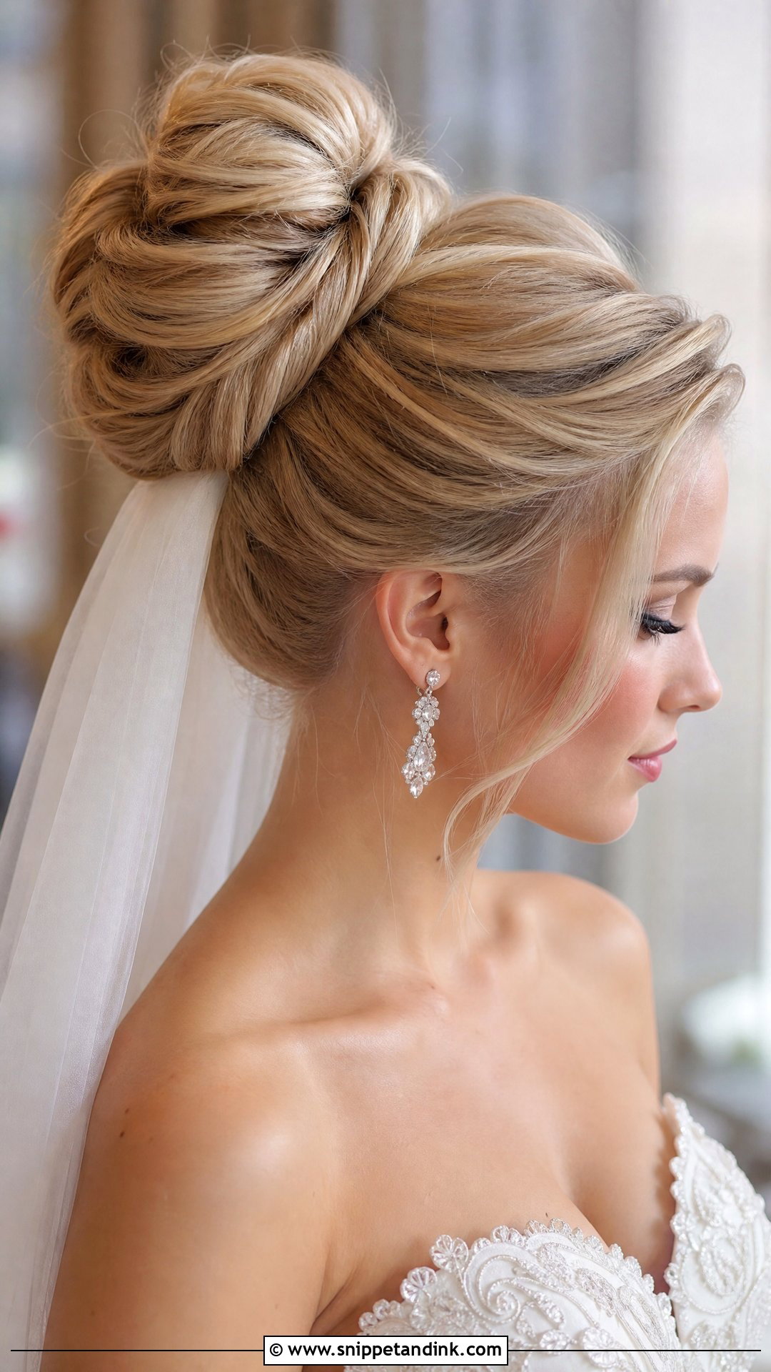 High Bun Wedding Updo For Long Hair - Snippet and Ink - 20 Up Hairstyles for Long Hair Wedding