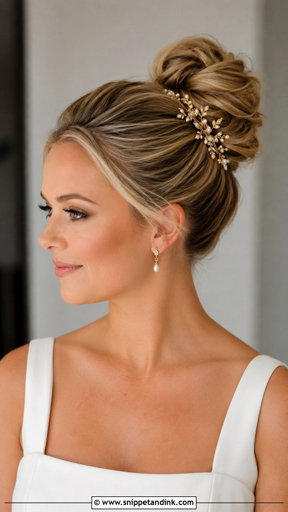 High Bun Wedding Updo For Medium Hair - Snippet and Ink - 15 Wedding Updo for Medium Length Hair Ideas