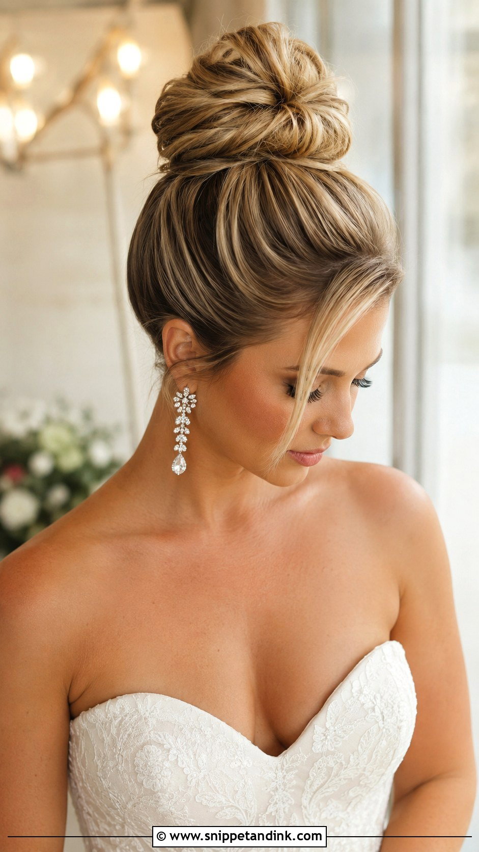 High Bun Wedding Updo For Thick Hair - Snippet and Ink - 15 Thick Hair Updo Wedding Ideas