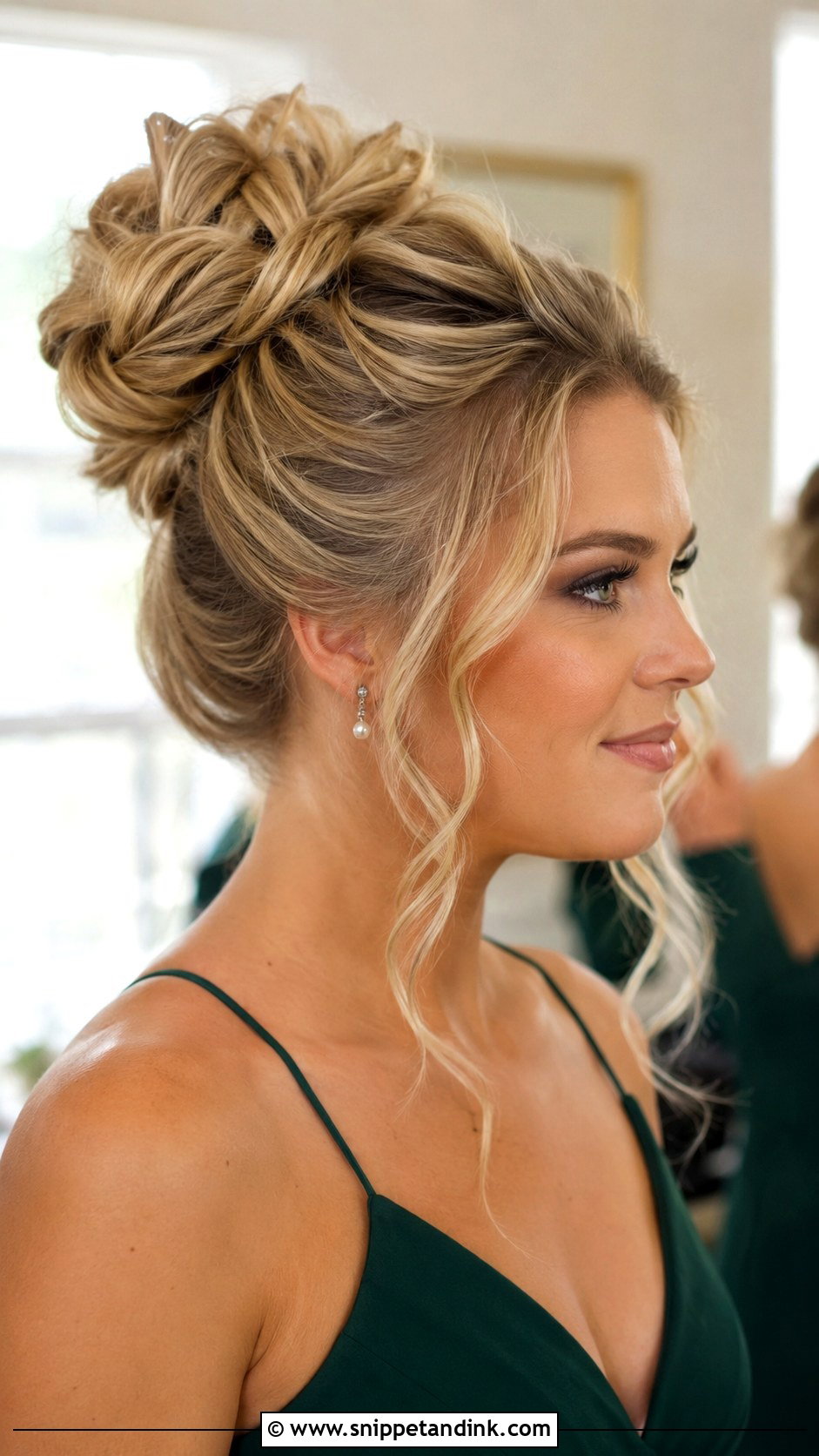 High Bun Wedding Updo for Long Hair - Snippet and Ink - 20 Wedding Updos for Long Hair Bridesmaid
