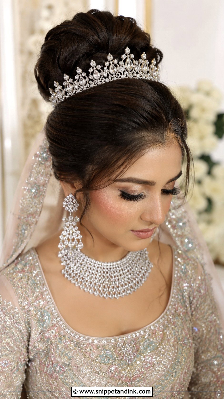 High Bun With Backcombing - Snippet and Ink - 25 Pakistani Bridal Hairstyles Walima
