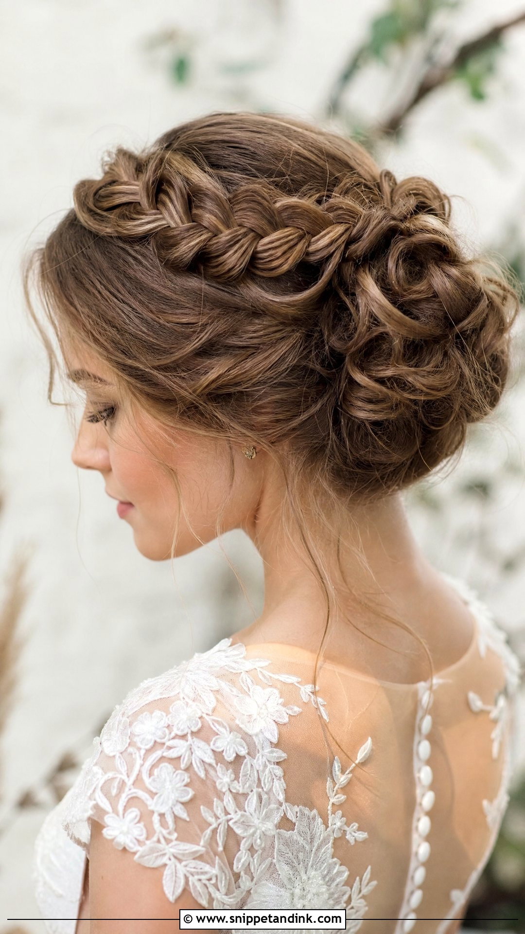 High Bun With Crown Braid - Snippet and Ink - 20 High Bun Bridal Hair Ideas