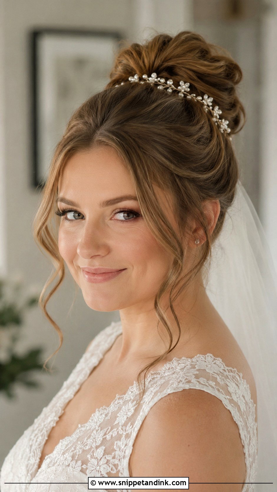High Bun With Crown Volume - Snippet and Ink - 25 Round Face Hairstyles for Wedding