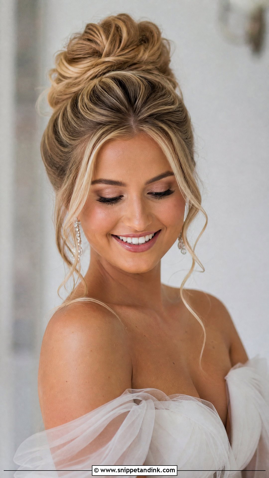 High Bun With Face Framing Pieces - Snippet and Ink - 15 Bridal High Bun Hairstyles