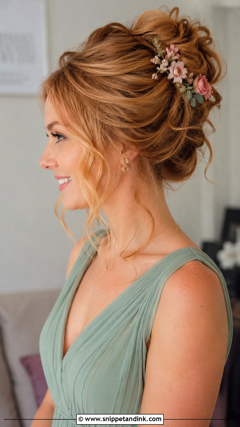 High Bun With Flower Pins - Snippet and Ink - 20 Bridesmaid Hairstyles High Bun
