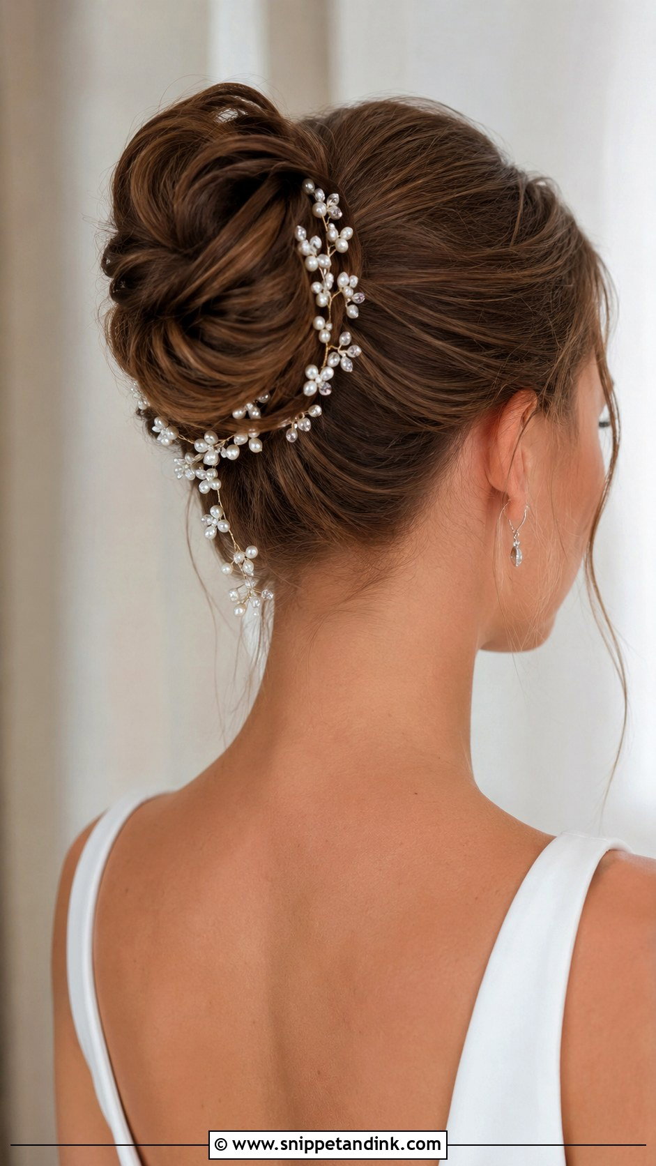 High Bun With Hair Vine - Snippet and Ink - 20 High Wedding Updo Ideas
