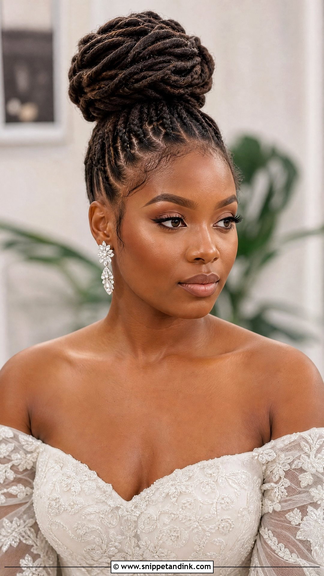 High Bun With Locs - Snippet and Ink - 20 Wedding Hairstyles for Locs