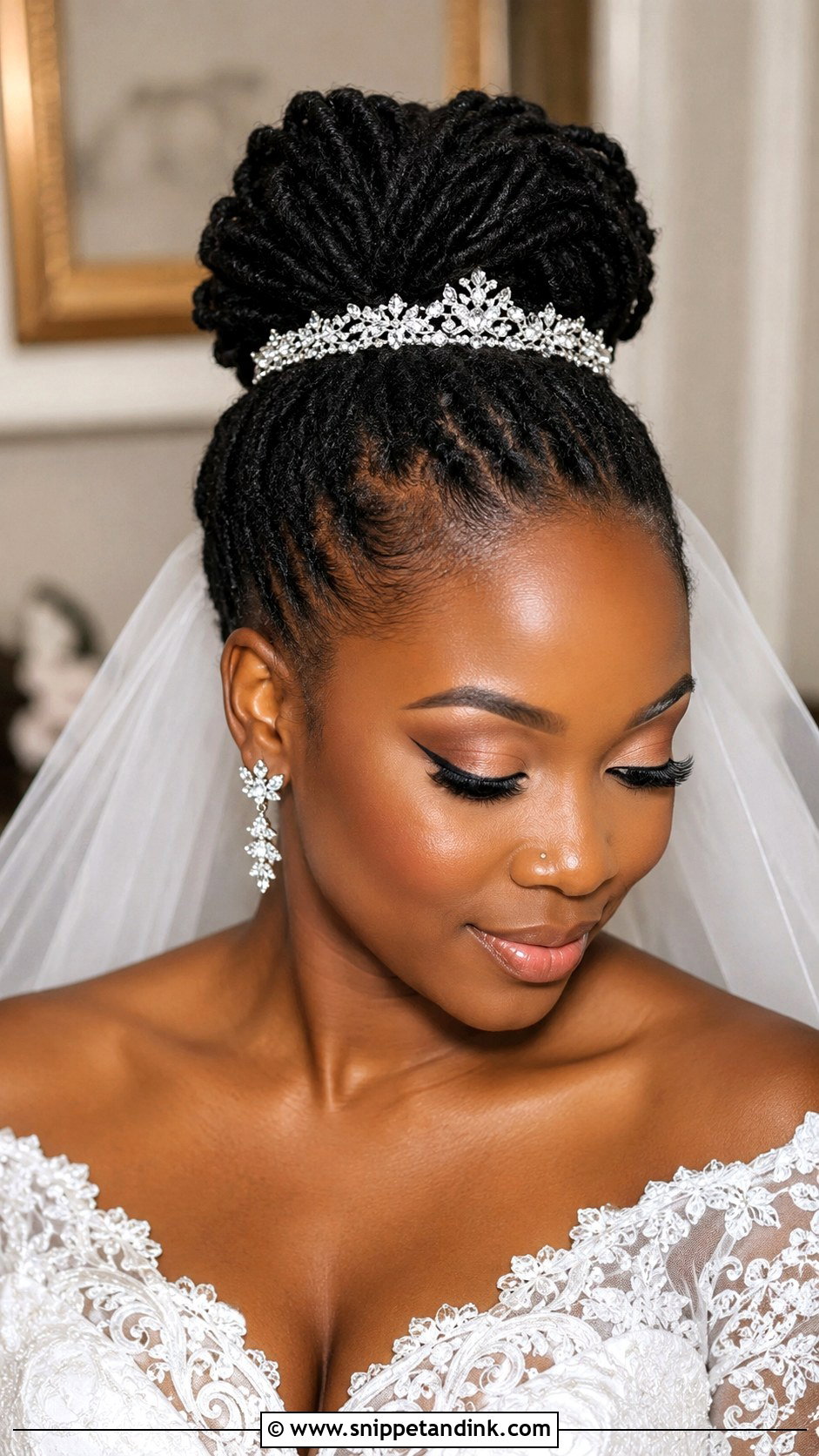High Bun With Locs - Snippet and Ink - 20 Loc Wedding Hairstyles Brides