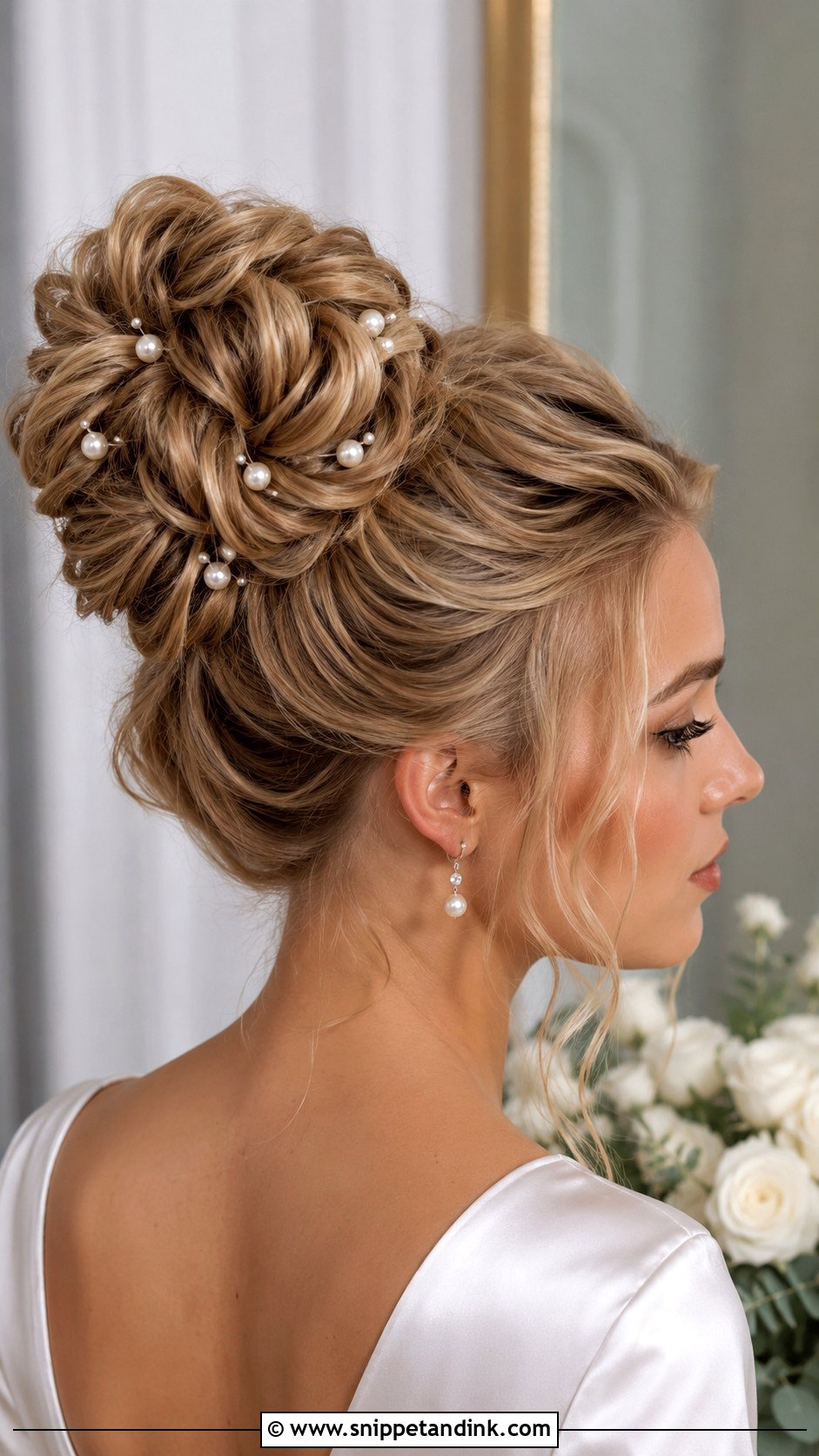 High Bun With Pearl Pins For Wedding - Snippet and Ink - 20 High Bun Hairstyles for Wedding