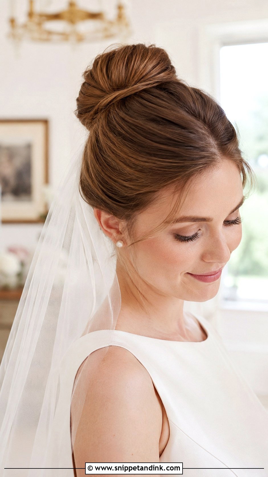 High Bun With Veil For Wedding - Snippet and Ink - 20 High Bun Hairstyles for Wedding