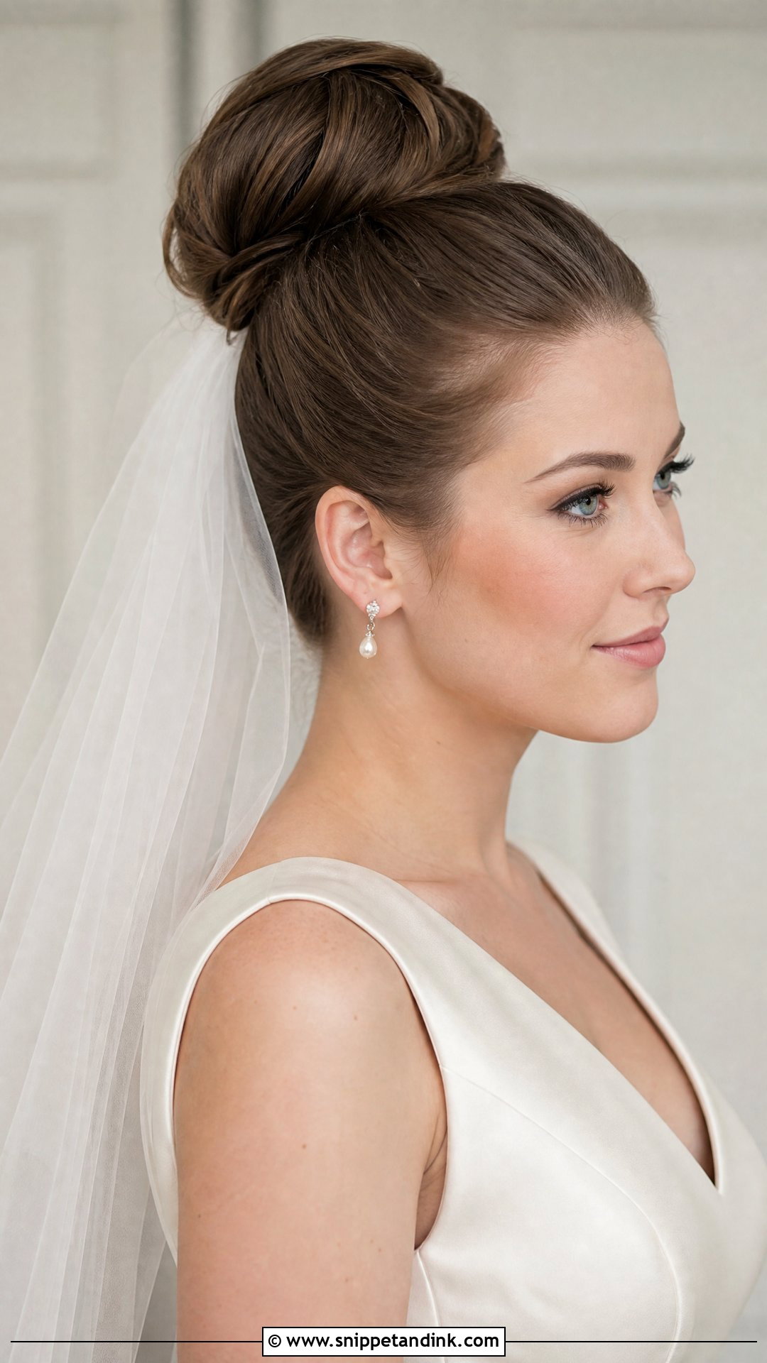 High Bun With Veil - Snippet and Ink - 15 Bridal High Bun Hairstyles