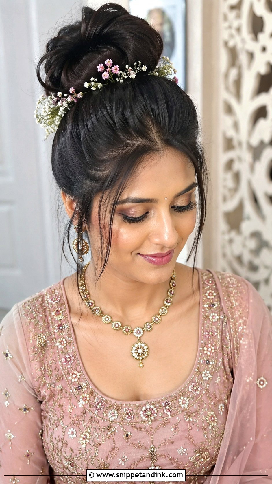 High Bun for Anarkali - Snippet and Ink - 20 Indian Non Bridal Hairstyles