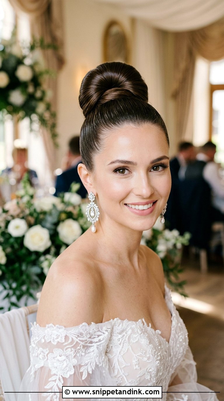 High Bun for Wedding - Snippet and Ink - 20 Bun Hairstyle for Wedding Ideas