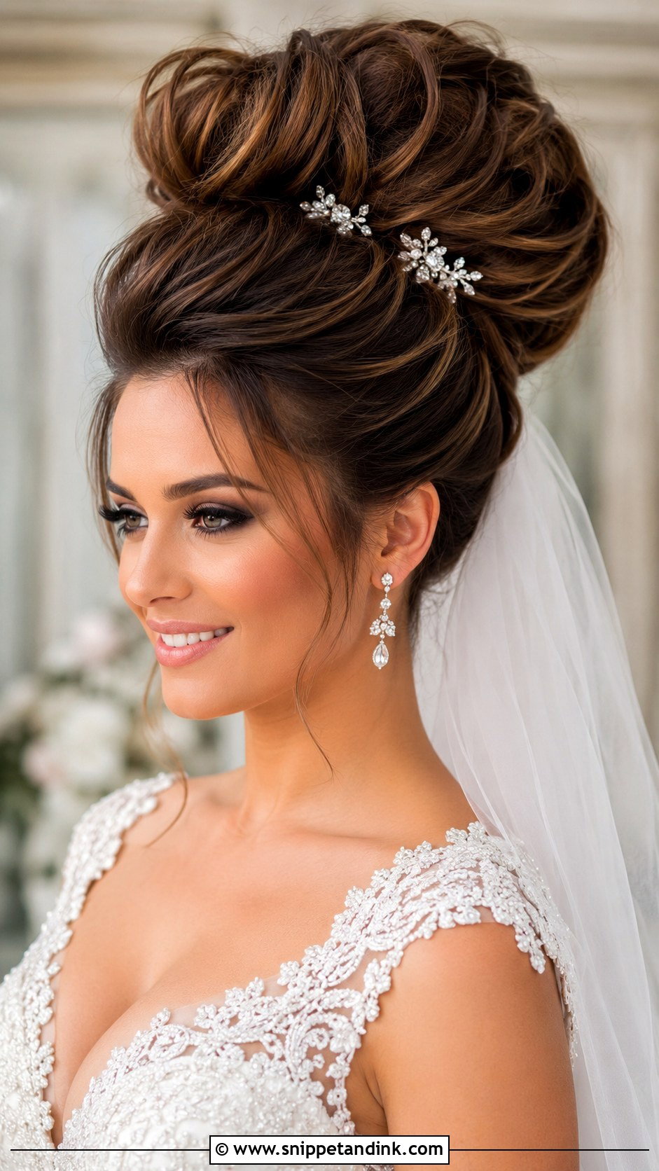 High Bun with Volume - Snippet and Ink - 30 Wedding Hair Up Ideas