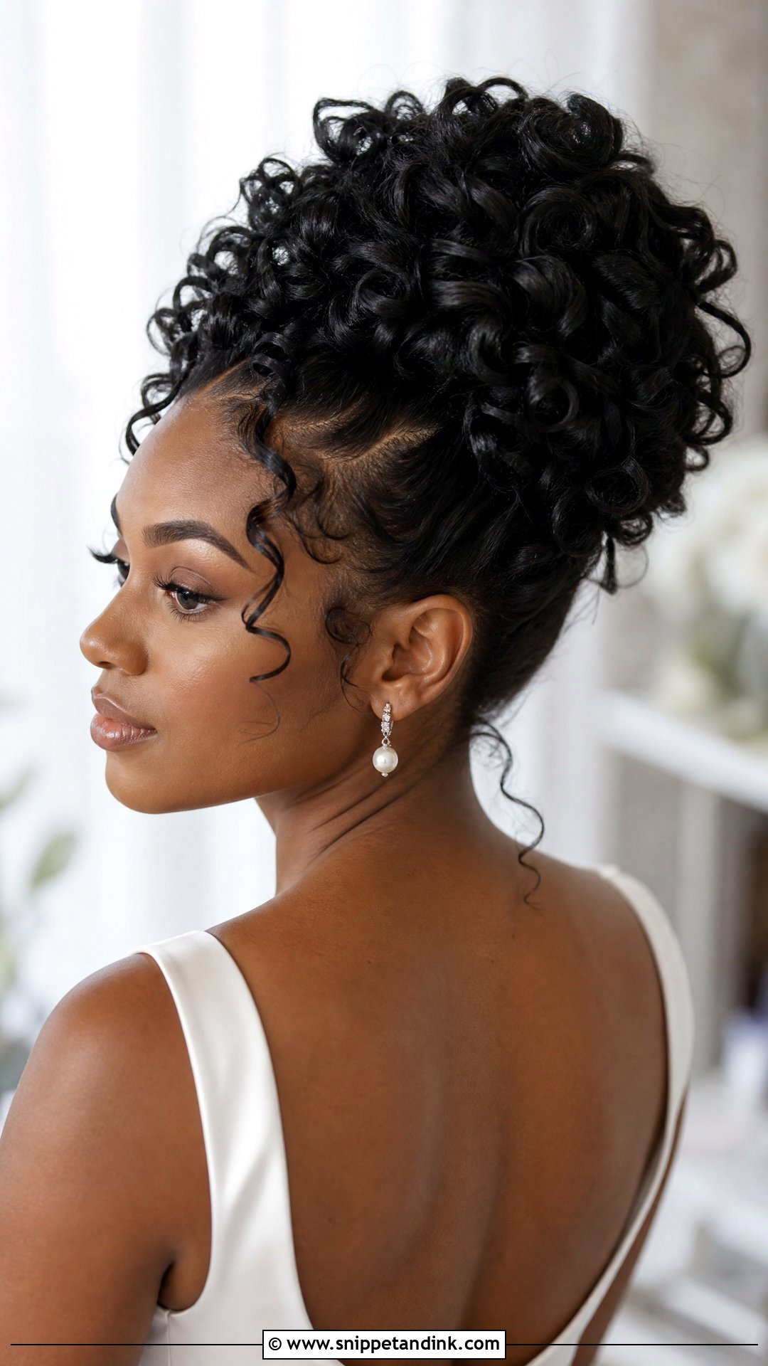High Curly Bridal Updo - Snippet and Ink - 15 Formal Curly Natural Curls Wedding Updo Hairstyles