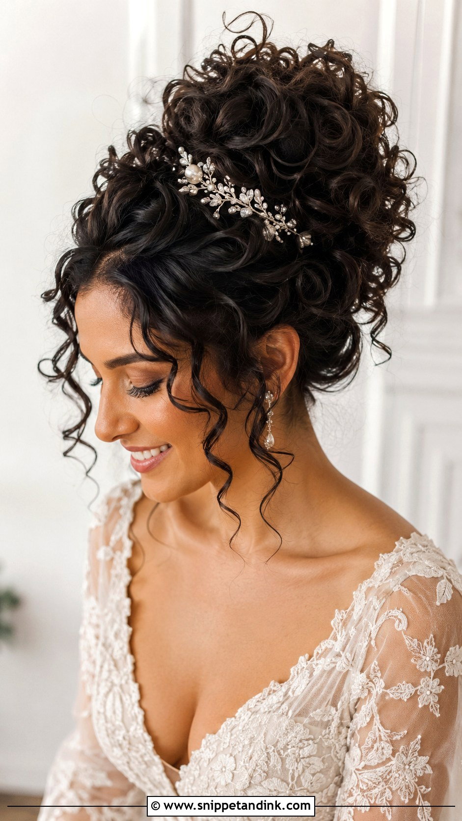 High Curly Updo - Snippet and Ink - 20 High Wedding Updo Ideas